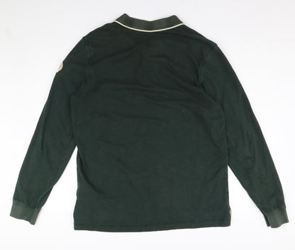 Napapijri Men's Green Long Sleeve Polo L