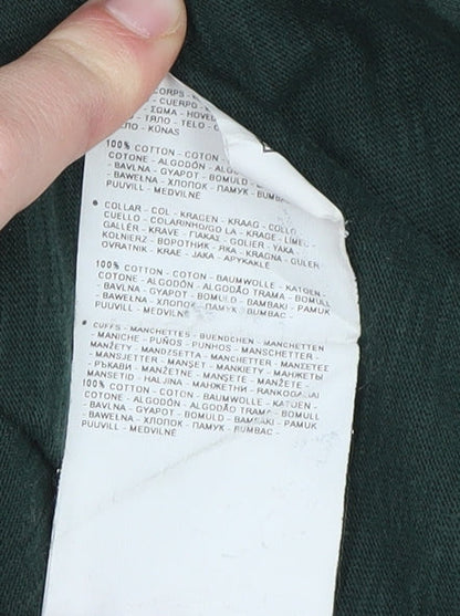 Napapijri Men's Green Long Sleeve Polo L