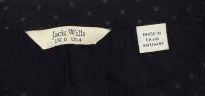 Jack Wills Women's Black Polka Dot Blouse Size 8