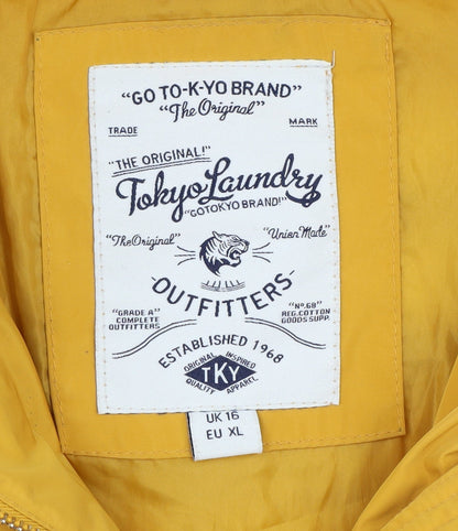 Womens UK Size 16 Tokyo Laundry Yellow Puffer Jacket