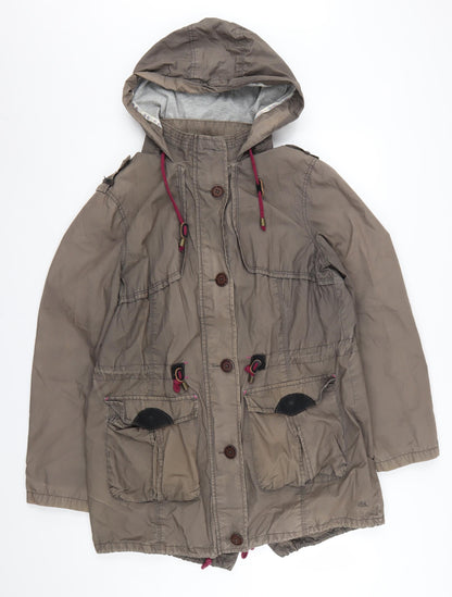 Mantaray Women's Brown Parka Jacket Size 14 Hooded