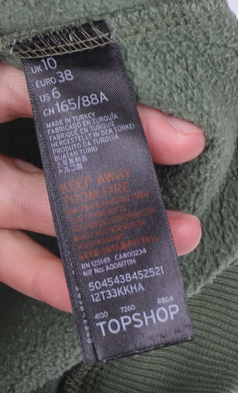 Topshop Green Air Force Hoodie, Size 10, Casual Wear