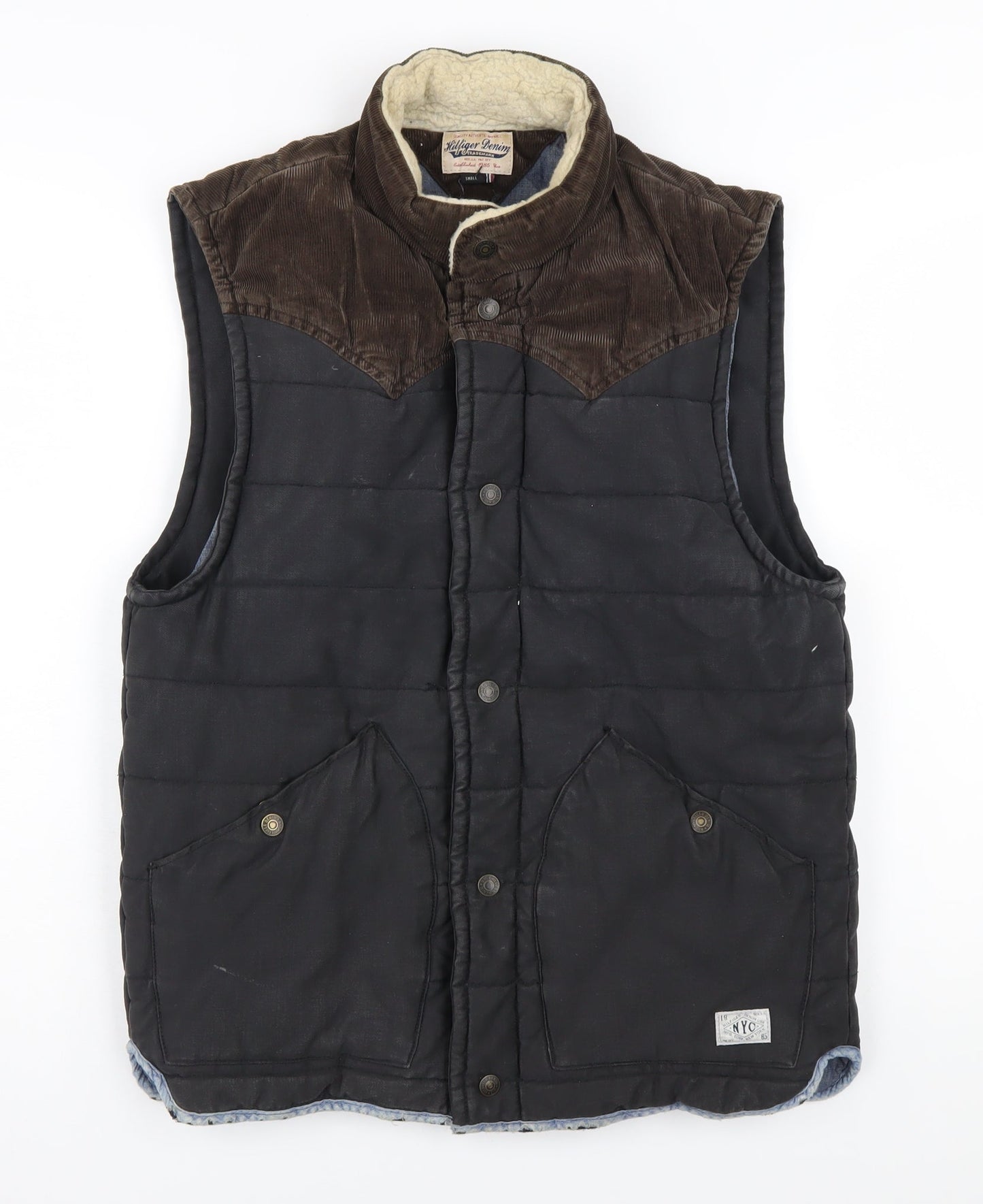 Mens UK Size S Tommy Hilfiger Denim Black Puffer Jacket