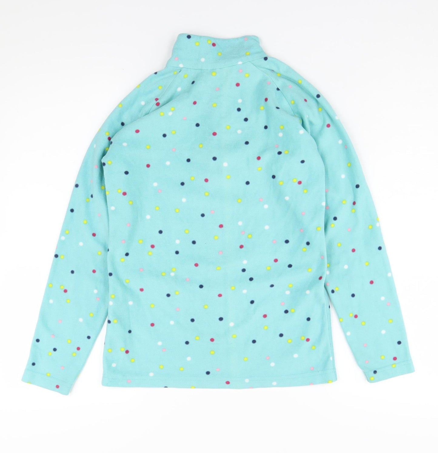 Mountain Warehouse Girls Blue Polka Dot 1/2 Zip Fleece Hoodie 11-12Y