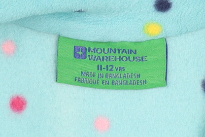 Mountain Warehouse Girls Blue Polka Dot 1/2 Zip Fleece Hoodie 11-12Y