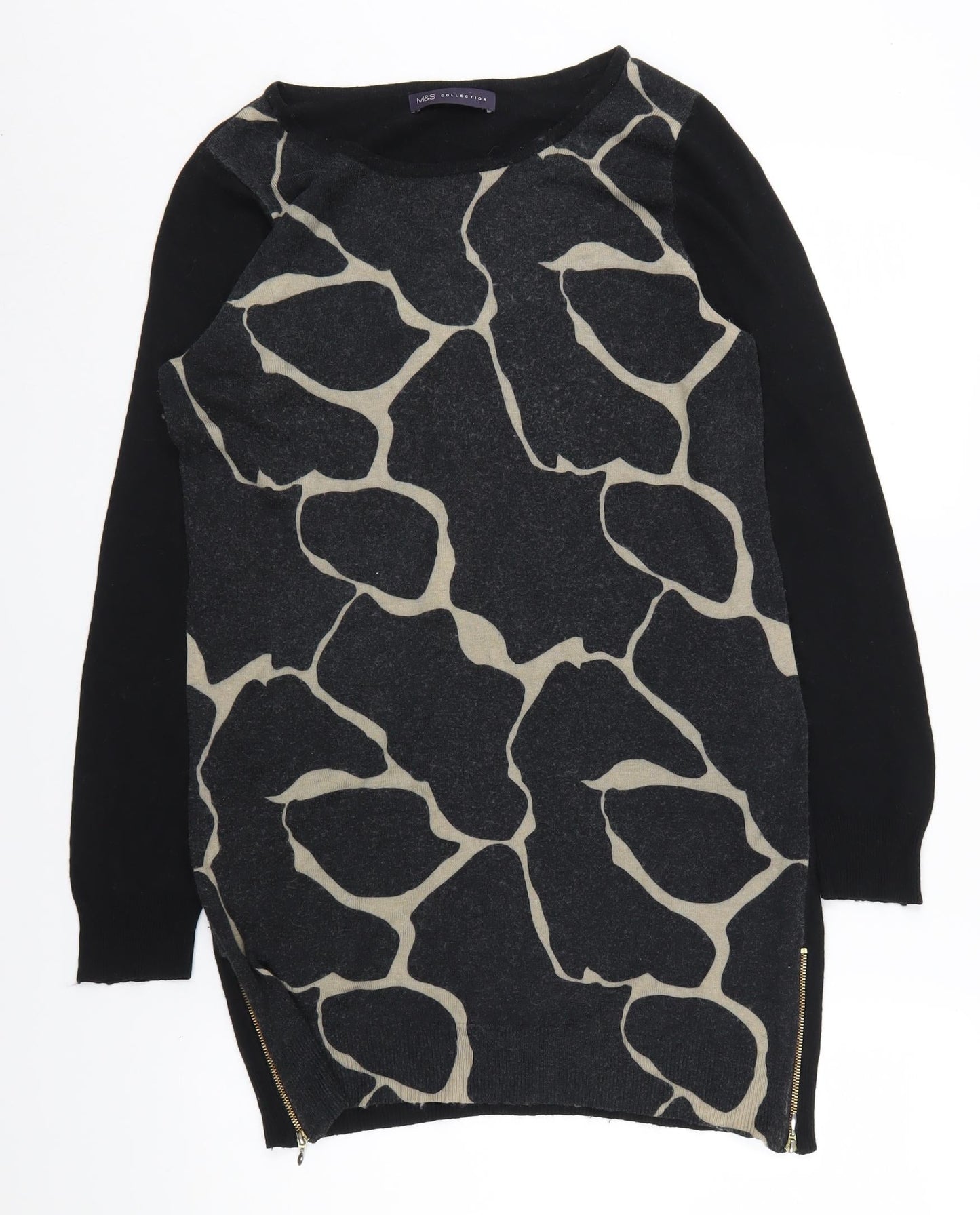 Womens UK Size 12 Marks and Spencer Black Tunic Blouse