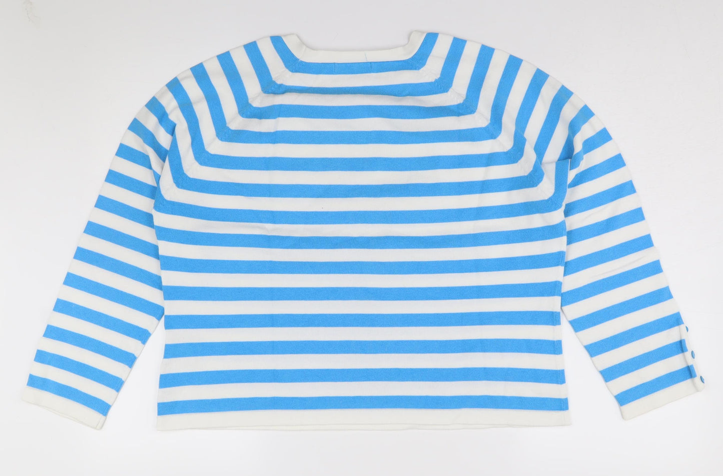 Womens UK Size 16 Emreco Blue Jersey Button-Up