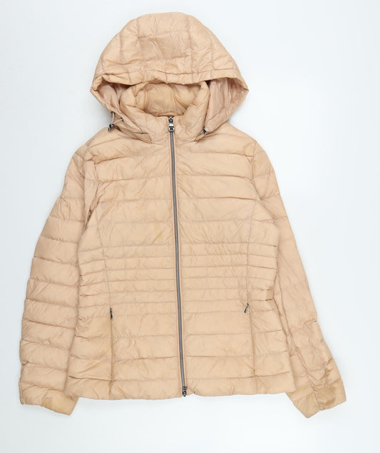 Womens UK Size 12 Geox Beige Puffer Jacket