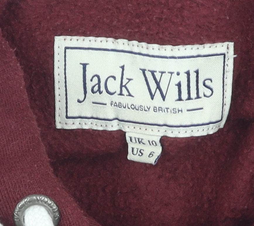 Womens UK Size 10 Jack Wills Red Pullover Hoodie