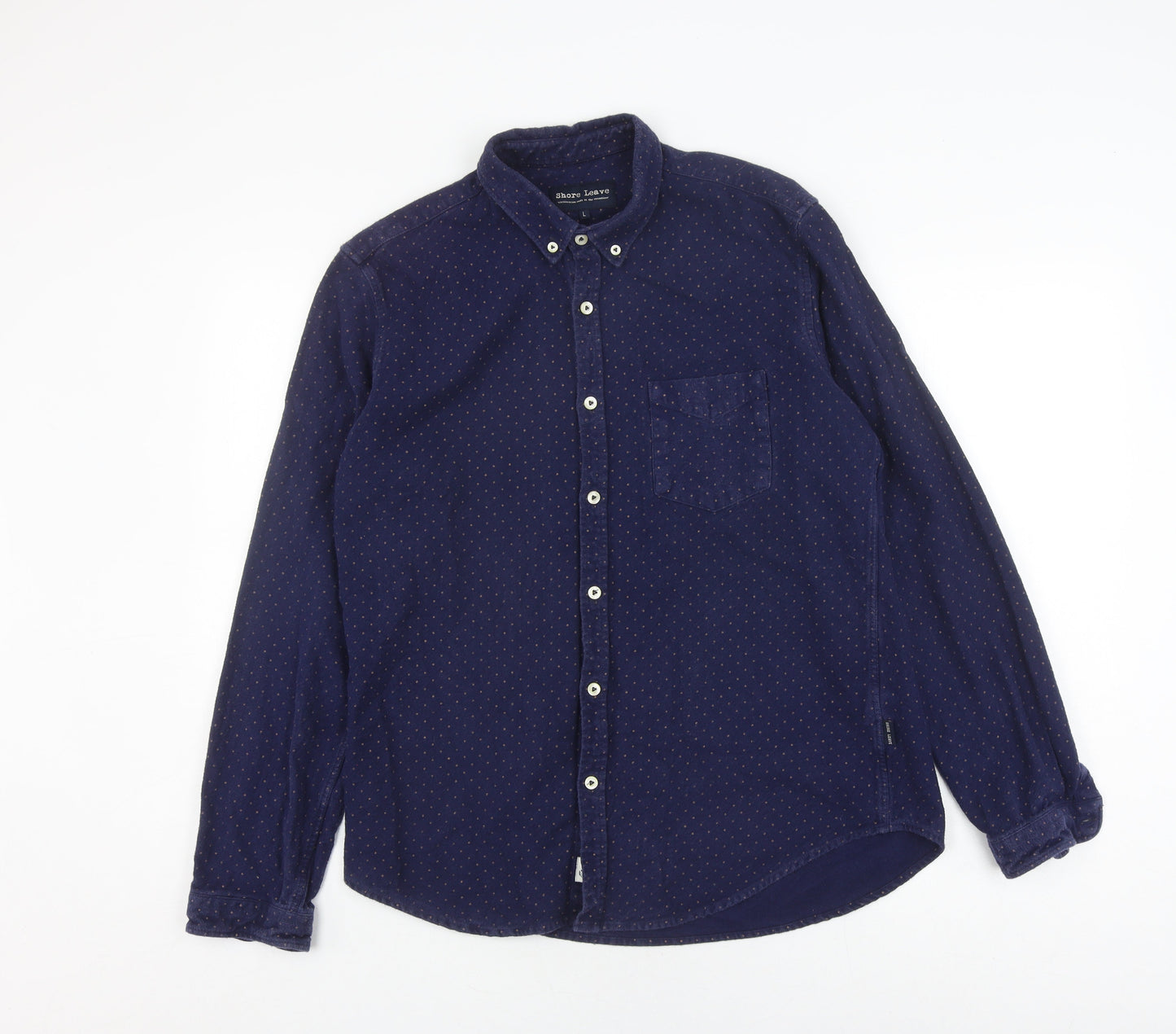 Shore Leave Men's Blue Long Sleeve Button-Up Shirt
