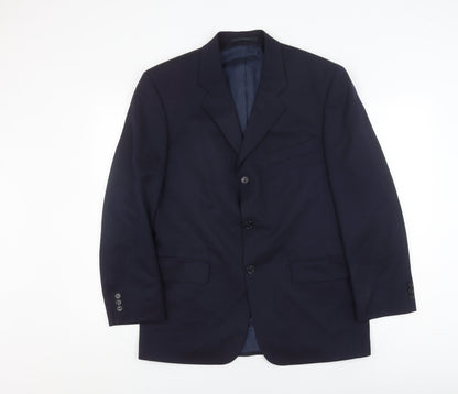 Mens UK Size 40 Woolmark Regular Black Suit Jacket