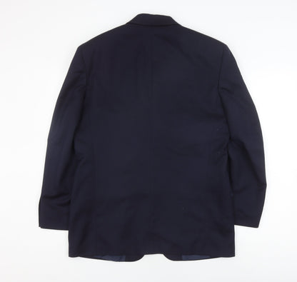 Mens UK Size 40 Woolmark Regular Black Suit Jacket