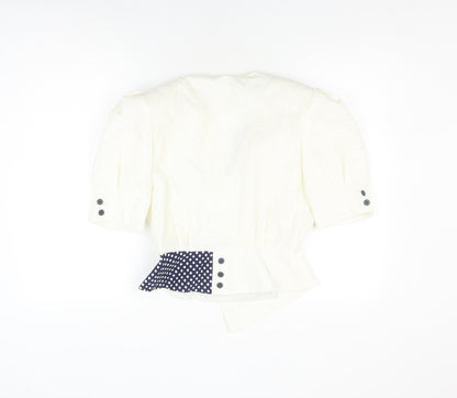 Peter Barron Women's Ivory Polka Dot Jacket Size 12