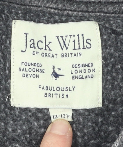 Jack Wills Girls Black Pullover Sweatshirt 12-13Y Logo