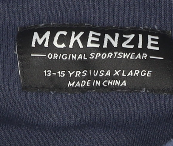 McKenzie Boys Blue Colourblock Pullover Hoodie 13-15 Years
