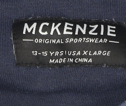 McKenzie Boys Blue Colourblock Pullover Hoodie 13-15 Years