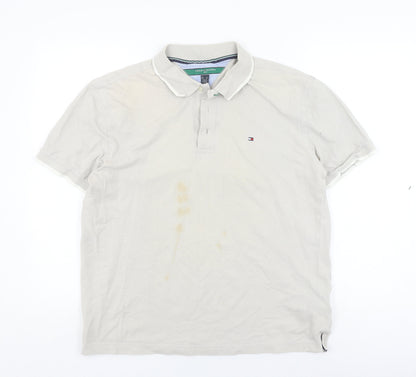 Tommy Hilfiger Men's Ivory XL Polo Shirt
