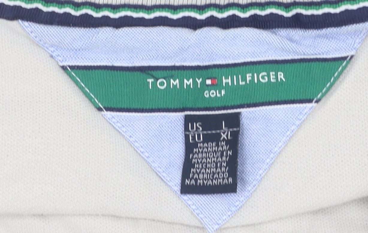 Tommy Hilfiger Men's Ivory XL Polo Shirt