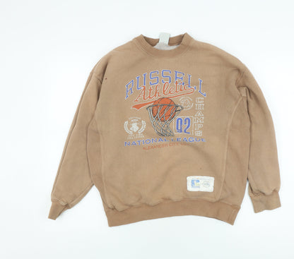 Russell Athletic Unisex Brown XS Graphic Sweatshirt