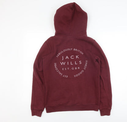 Womens UK Size 6 Jack Wills Red Pullover Hoodie