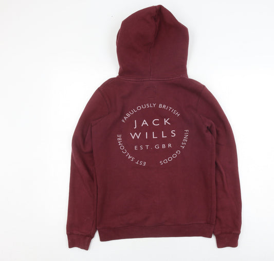 Womens UK Size 6 Jack Wills Red Pullover Hoodie