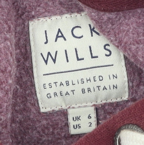 Womens UK Size 6 Jack Wills Red Pullover Hoodie