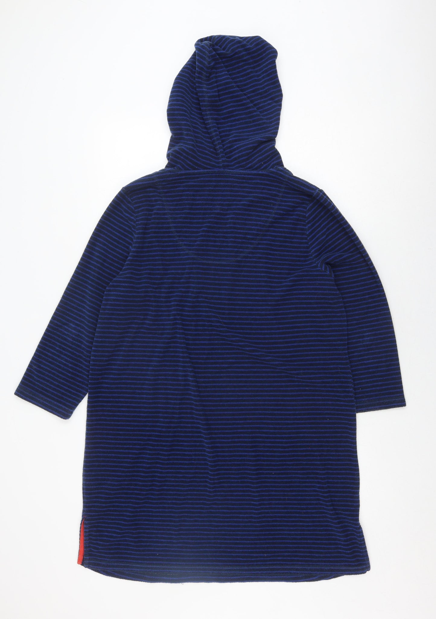 White Stuff Boys Blue Striped Pullover Hoodie, L, Hooded, Logo