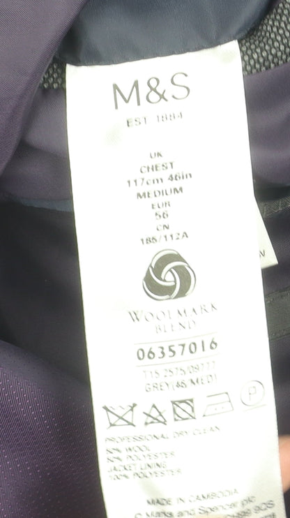 Mens UK Size 46 Marks and Spencer Regular Grey Suit Jacket