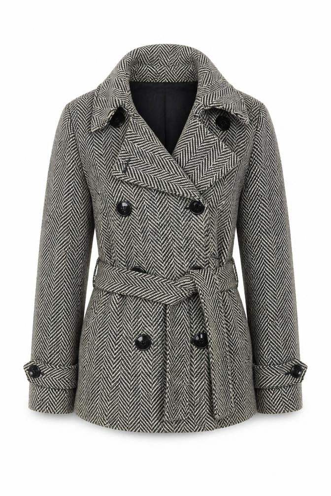 Womens UK Size 12 Edina Ronay Black Pea Coat