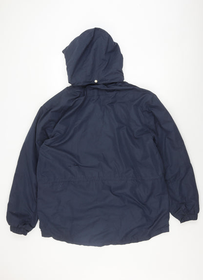 Mens UK Size L Cotton Traders Blue Rain Coat