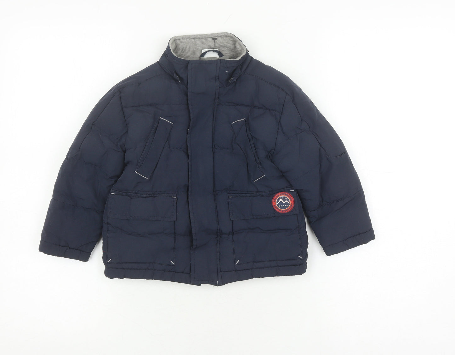NAF NAF Unisex Blue Puffer Jacket 2-3 Years Hooded Winter