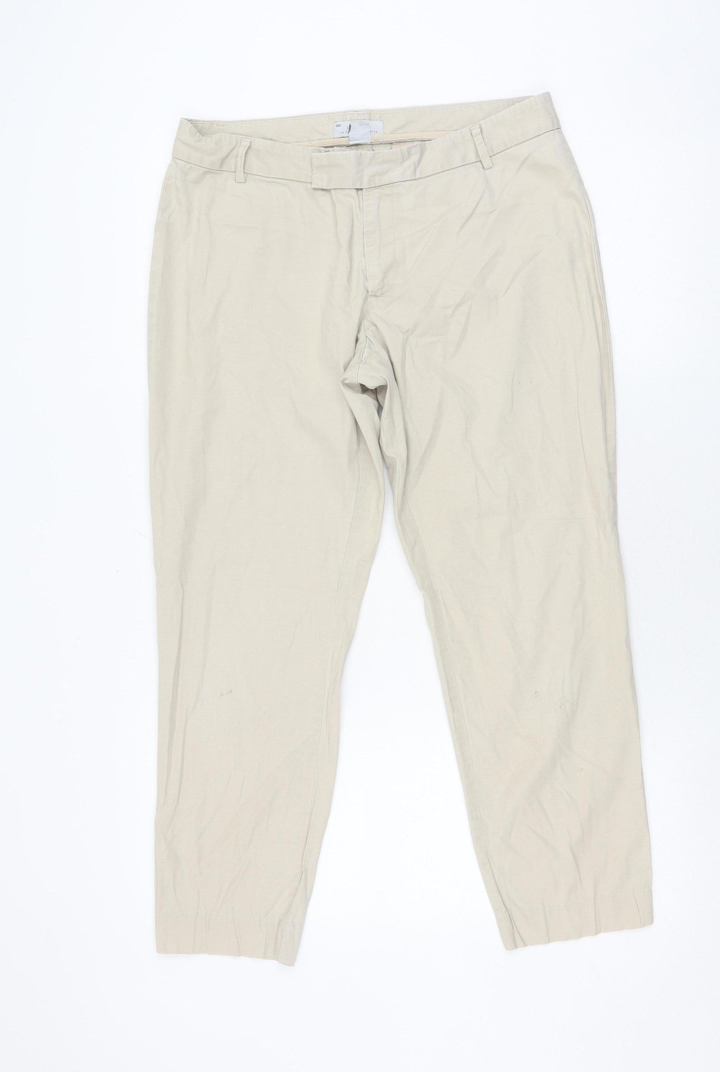GAP Men's Beige Slim Cropped Trousers Size 14