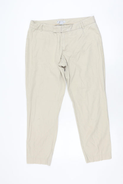 GAP Men's Beige Slim Cropped Trousers Size 14