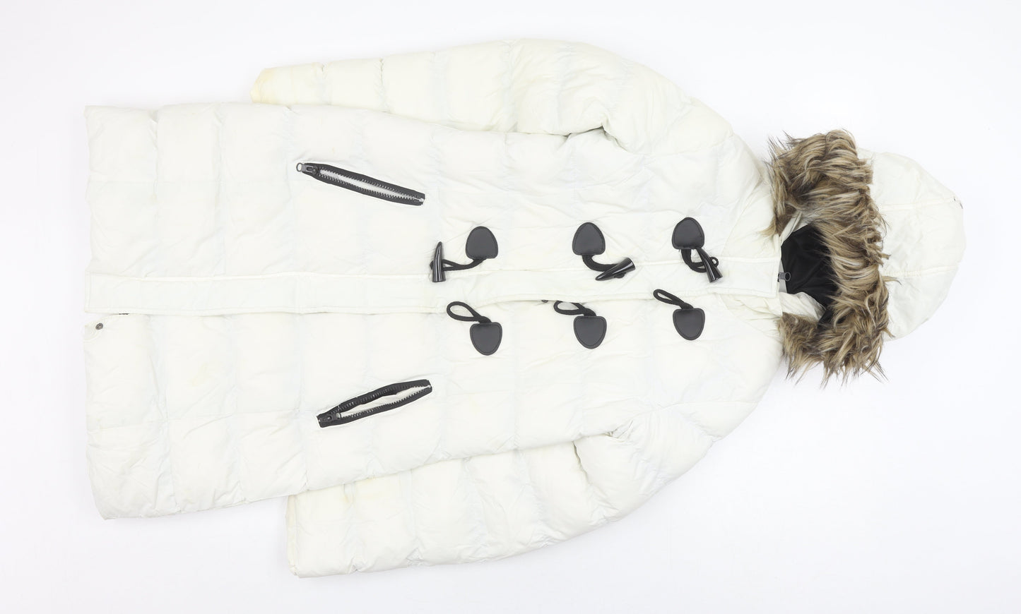 Womens UK Size XS Brave Soul Ivory Puffer Jacket