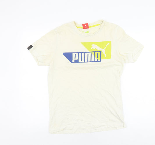Puma Men's White Cotton Sports T-Shirt S