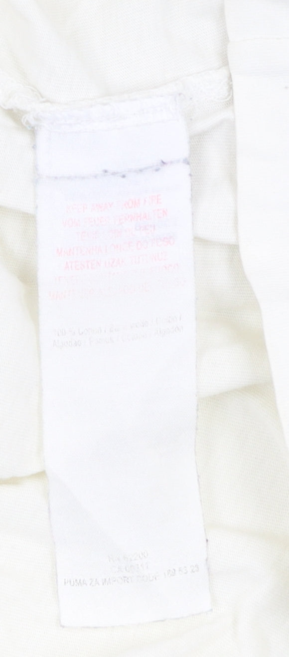 Puma Men's White Cotton Sports T-Shirt S