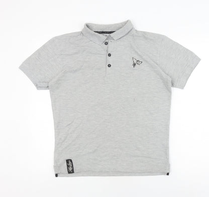 Henleys Men's Grey XS Polo, Short Sleeve, Buttoned, Regular Fit