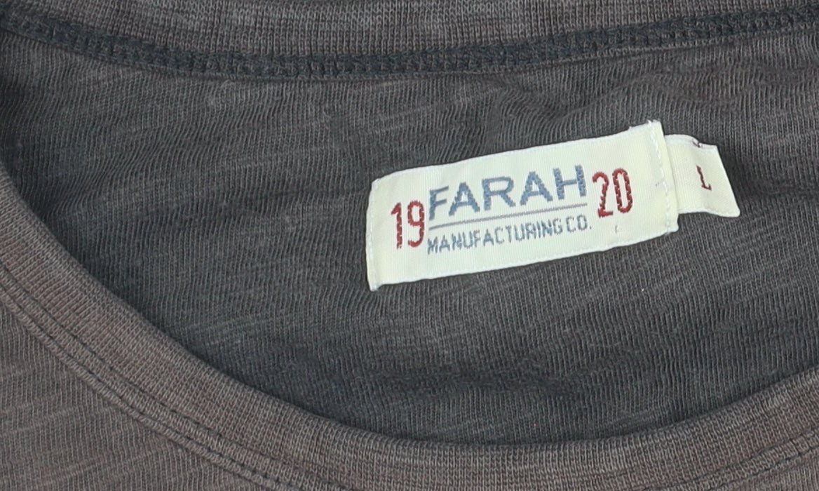 Mens UK Size L Farah Black  T-Shirt