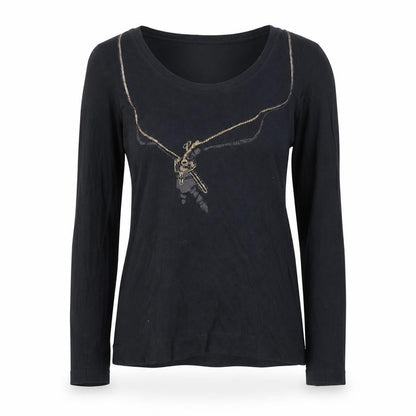 Womens UK Size XS Lee Black Basic T-Shirt