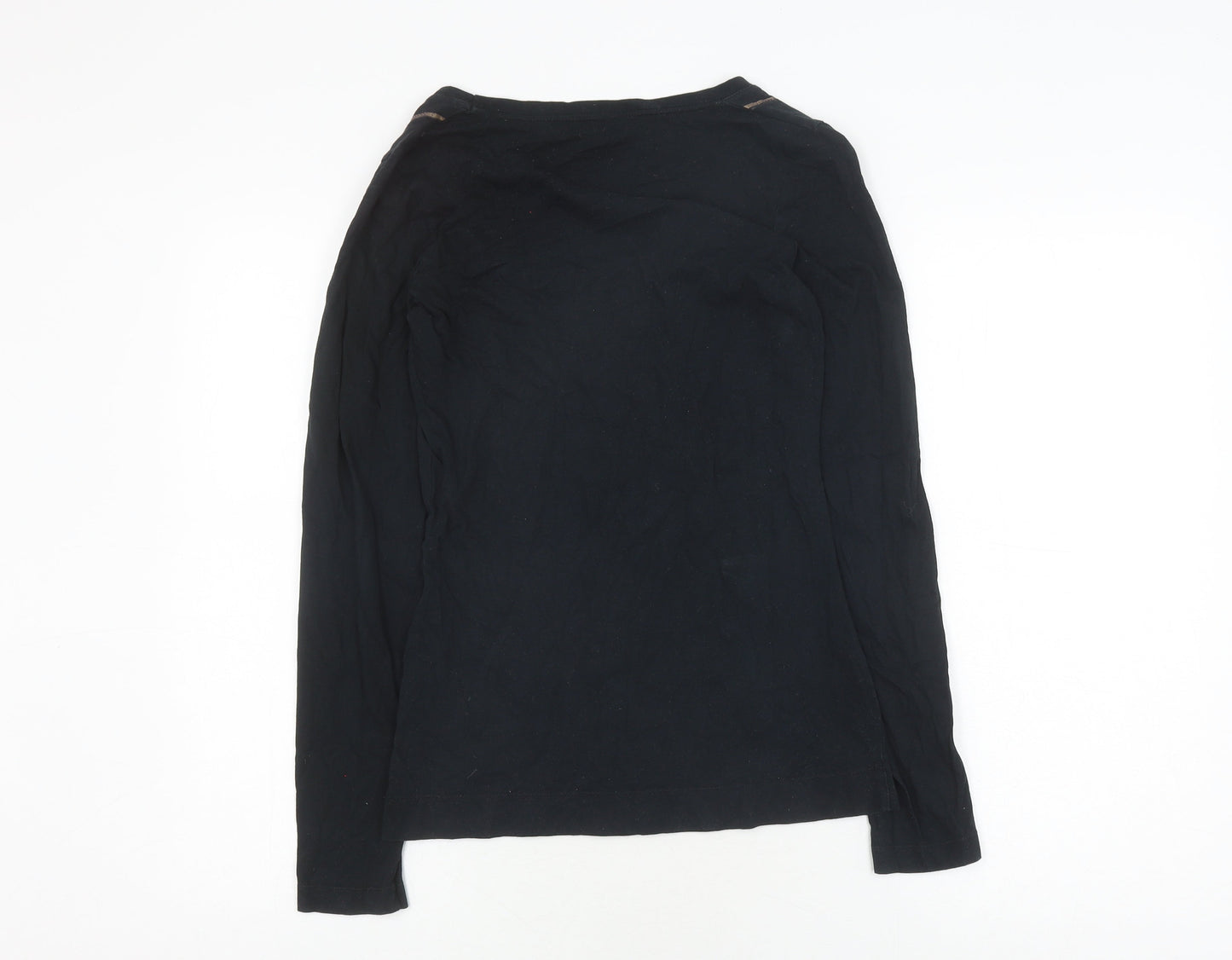 Womens UK Size XS Lee Black Basic T-Shirt