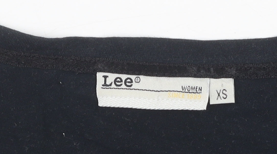 Womens UK Size XS Lee Black Basic T-Shirt