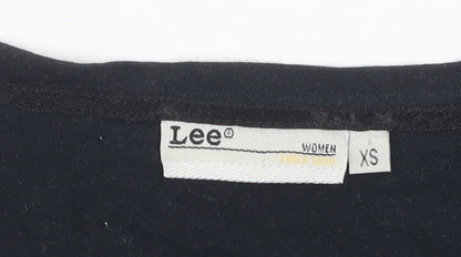 Womens UK Size XS Lee Black Basic T-Shirt