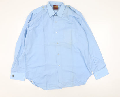 Caravelle Tootal Men's Blue Button-Up Shirt 16