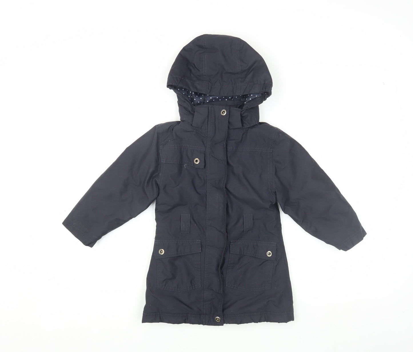Peter Storm Girls Blue Parka Coat 3-4 Years