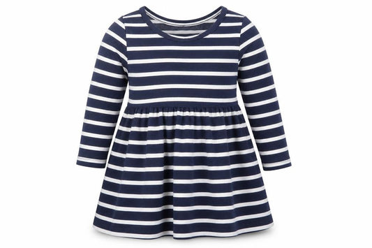 Gap Unisex Baby Blue Striped Fit & Flare Dress, Size 18-24 Months