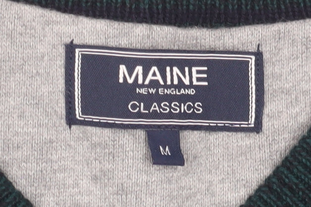 Maine New England Men's Green V-Neck Jumper M