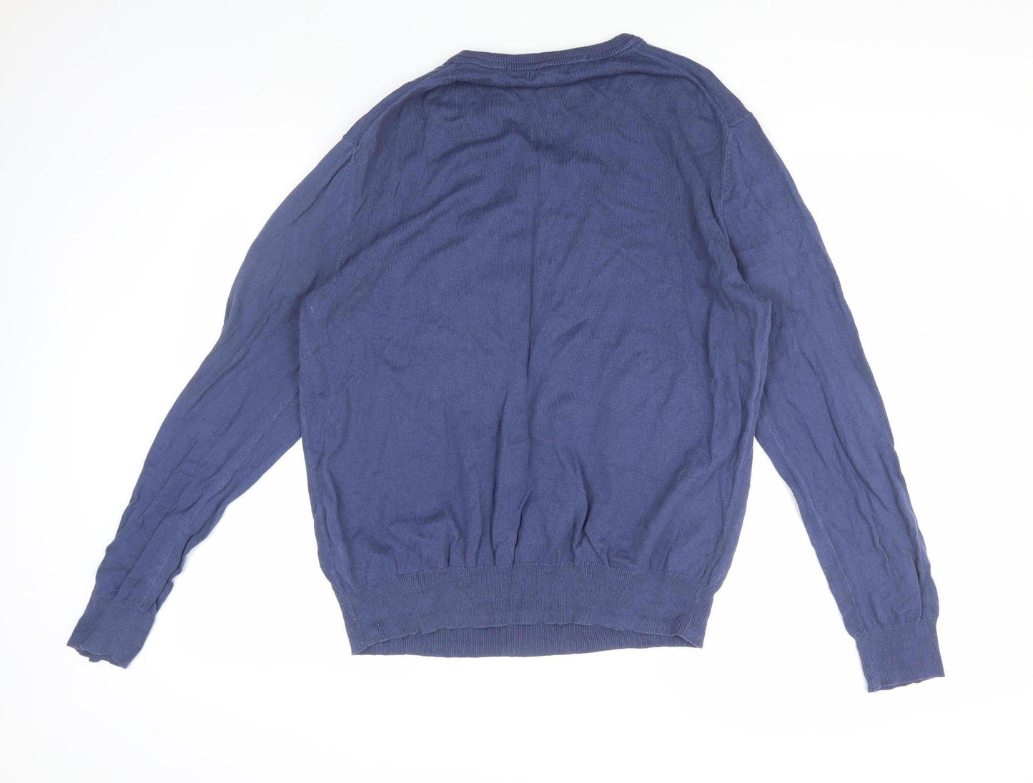 Gap Men's Blue V-Neck Pullover Jumper - Size L