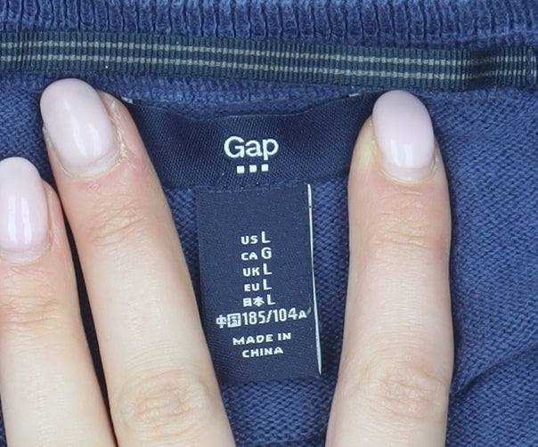 Gap Men's Blue V-Neck Pullover Jumper - Size L