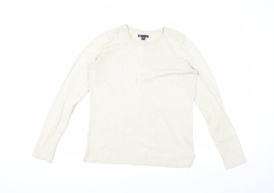 Gap Women's Ivory Crew Neck Pullover Jumper S