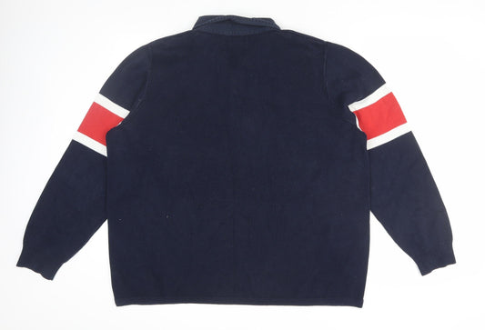 Marks and Spencer Men's 2XL Blue Collared Pullover